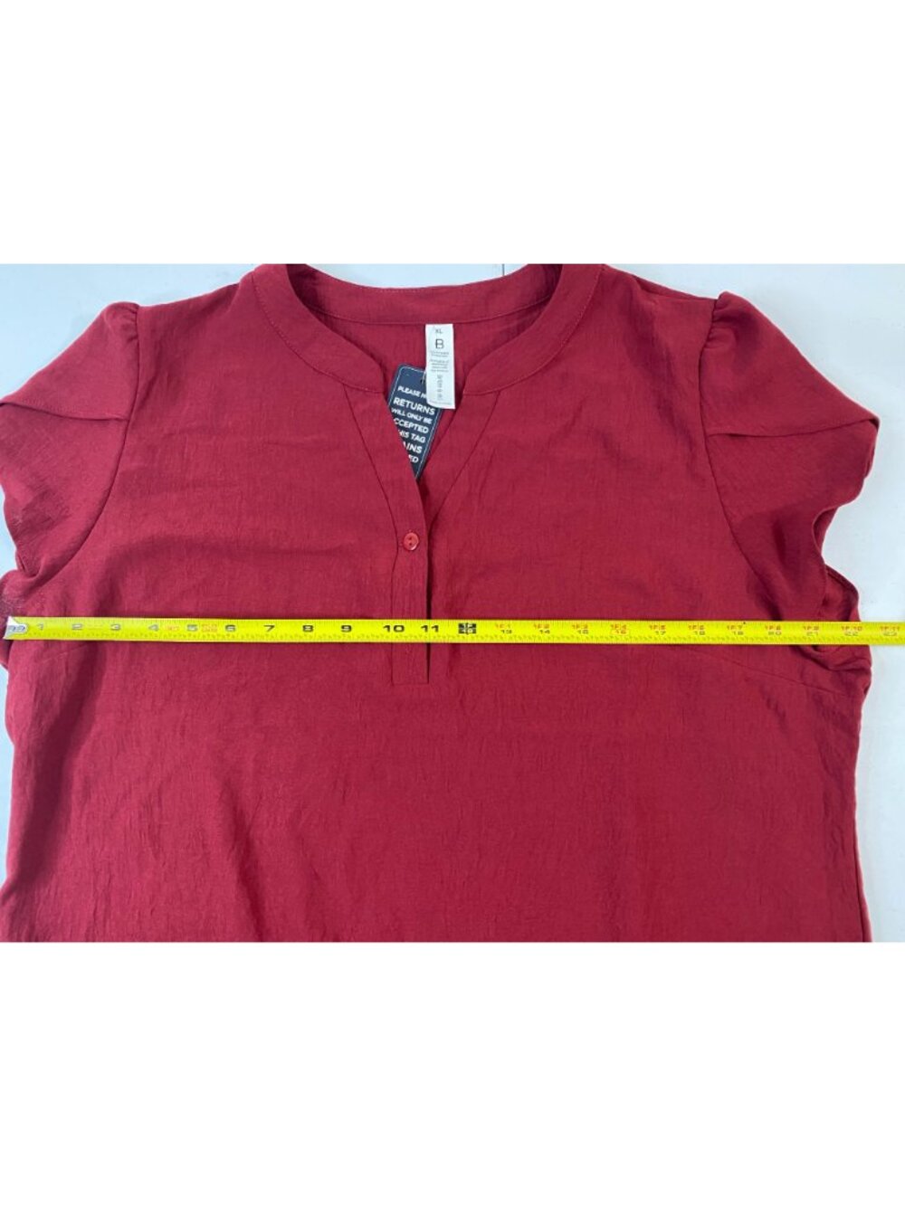 Blooming Jelly Womens Blouse XL Red Short Sleeve V Neck Casual Top NWT - Picture 4 of 7